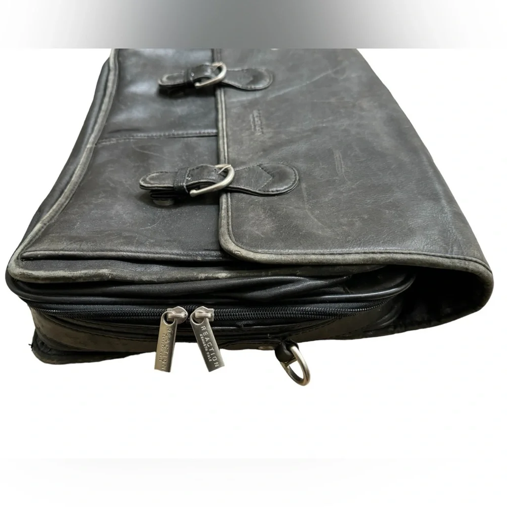 Vintage Black Leather Kenneth Cole Reaction High End Men’s Laptop Briefcase Bag